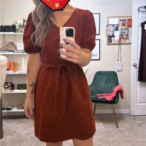 Loft Corduroy Tie Dress